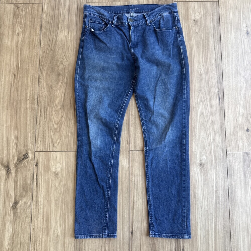 Mott & Bow Jeans Womens 29 X 30 Boyfriend Slim Straight Stretch Ludl Med Wash